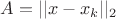 $A=||x-x_k||_2$