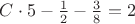 $C\cdot5-\frac{1}{2}-\frac{3}{8}=2$