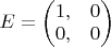 $E = \left ( \begin{matrix} 1, & 0 \\ 0, & 0 \end{matrix} \right )$