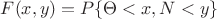 $F(x,y)=P\{\Theta<x,N<y\}$
