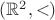 $(\mathbb R^2, {<})$