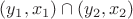 $ (y_1,x_1) \cap (y_2, x_2) $