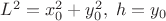 $L^2=x_0^2+y_0^2,\; h=y_0$