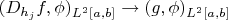 $(D_{h_j}f,\phi)_{L^2 [a,b]}\to (g,\phi)_{L^2 [a,b]}$