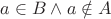 $a \in B \wedge a \notin A$