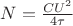 $N=\frac{CU^2}{4\tau}$