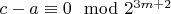 $c-a\equiv 0\mod 2^{3m + 2}$