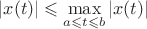 $\left\lvert x(t)\right\rvert\leqslant \max\limits_{a\leqslant t\leqslant b} \left\lvert x(t)\right\rvert$
