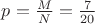 $p=\frac{M}{N}=\frac{7}{20}$