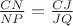 $\frac{{CN}}{{NP}} = \frac{{CJ}}{{JQ}}$