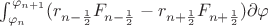 $\int_{  \varphi _{n} }^{\varphi _{n+1}} ( r_{n- \frac{1}{2}} F_{n- \frac{1}{2}} - r_{n+ \frac{1}{2}} F_{n+ \frac{1}{2}})\partial  \varphi$