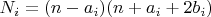 $N_i=(n-a_i)(n+a_i+2b_i)$