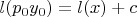 $l(p_0 y_0)=l(x)+c$