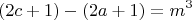 $$(2c+1)-(2a+1)=m^3$$