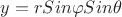 $y = r Sin{\varphi} Sin{\theta}$
