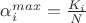 $\alpha_{i}^{max} = \frac{K_i}{N}$