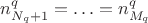$n_{N_q+1}^q = \ldots = n_{M_q}^q$