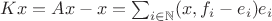 $Kx=Ax-x=\sum_{i\in\mathbb{N}}(x,f_i-e_i)e_i$