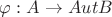 $\varphi : A \rightarrow Aut B$
