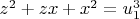 $z^2 +zx + x^2 =u_1^3$