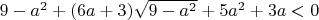 $9-a^2+(6a+3)\sqrt{9-a^2}+5a^2+3a<0$