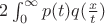 $2\int_{0}^{\infty}p(t)q(\frac{x}{t})$ $2\int_{0}^{\infty}p(t)q(\frac{x}{t})$