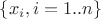 $\{x_i, i=1..n\}$