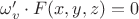 $\omega'_v\cdot F(x,y,z)=0$