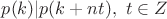 $p(k)|p(k+nt),\ t\in Z$