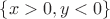 $\{ x>0, y<0\}$