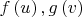 $f\left( u \right),g\left( v \right)$