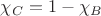 \chi _C  = 1 - \chi _B