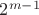 $2^{m - 1}$