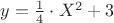 $y=\frac14\cdot X^2+3$