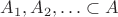 $A_1,A_2,\ldots\subset A$