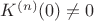 $K^{(n)}(0) \neq 0$