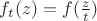 $f_t(z)= f(\frac{z}{t})$