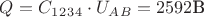 $Q=C_1_2_3_4 \cdot U_A_B=2592$B
