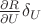 $\frac{\partial R}{\partial U}\delta_{U}$