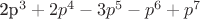 2p^3+2p^4-3p^5-p^6+p^7