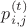 $p_{i,j}^{(t)}$