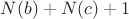 $N(b) + N(c) + 1$