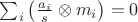 $\sum_{i}\left(\frac{a_i}{s}\otimes{m_{i}}\right)=0$