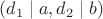 $(d_1 \mid a, d_2 \mid b)$