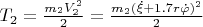 $T_2=\frac {m_2V_2^2}{2}=\frac {m_2(\dot\xi+1.7r\dot\varphi)^2} {2}$
