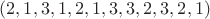 $(2,1,3,1,2,1,3,3,2,3,2,1)$