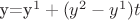 y=y^{1}+(y^{2} - y^{1} )t $