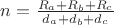 $n=\frac{R_a+R_b+R_c }{d_a+d_b+d_c}$ $n=\frac{R_a+R_b+R_c }{d_a+d_b+d_c}$