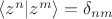 $\langle z^n|z^m\rangle=\delta_{nm}$