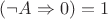 $(\neg A \Rightarrow 0) = 1$